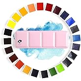 Paul Rubens Watercolor Paint Set Artist Grade, 24 Vivid Colors with Portable Metal Box for Artists, Beginners, Hobbyists, Students