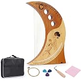 Lyre Harp 19 String Moon Design Lap Harp Kit with Tuner, Bag, Tuning Wrench &amp; Picks