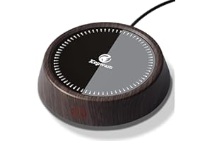 Kepwam Mug Warmer - 25W Coffee Warmer for Desk Auto Shut Off, 3-Level Temp with Indicator Lights, Smart Candle Warmer Plate, Cup Warmer Heated Coaster for Coffee, Milk, Tea, Safely Use for Office/Home