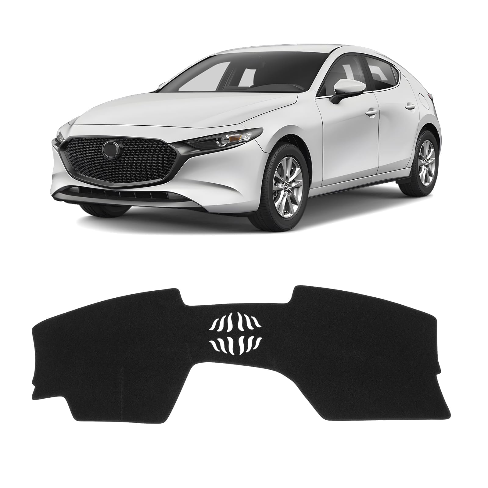 Photo 1 of KUST Car Dash Cover for Mazda3 Hatchback, Sedan 2019-2024 2025 2026 (without HUD) Polyester Non-slip Center Console Dash Cover Interior Accessories for Mazda3 Custom Fit Dashboard Cover No Glare Black