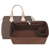 Lckaey Purse Inserts for Speedy 20 Organizer Insert, for monogram bag, HandBag protective insert Tote Bag and hand bag protector, organizer insert 1083Coffee-S