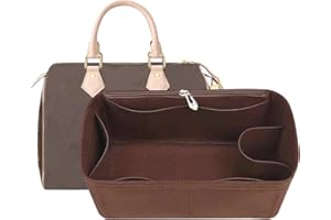 Lckaey Purse Inserts for Speedy 30 Organizer Insert, for monogram bag, HandBag protective insert​Tote Bag and hand bag protector, organizer insert 1083Coffee-L
