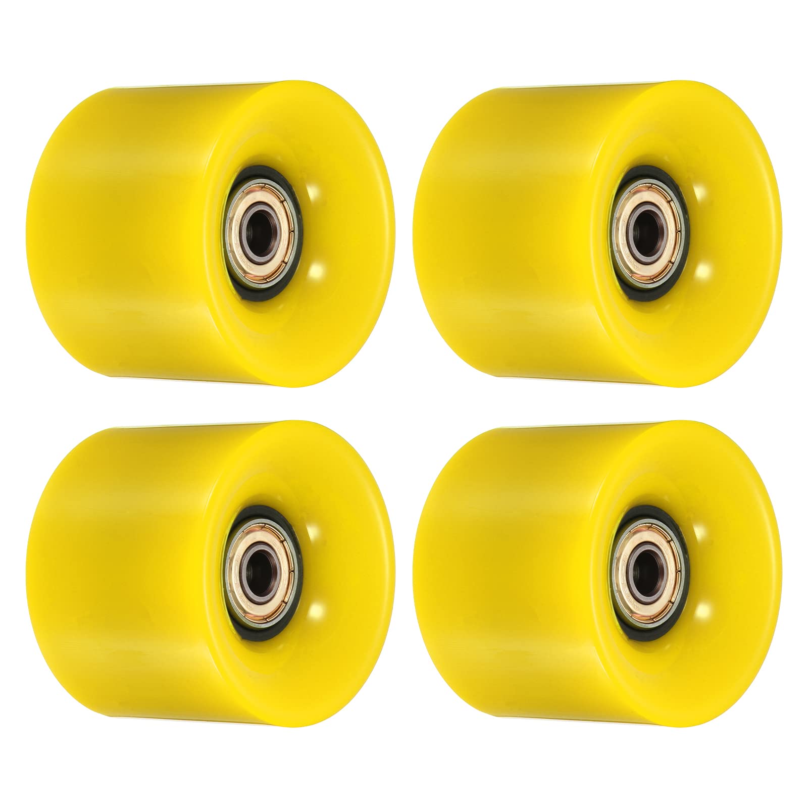 PATIKIL 60mm Longboard Wheels with Bearings ABEC-11, 4 Pack Street Wheels for Skateboards Cruiser Wheel Replacement 80A, Golden Yellow