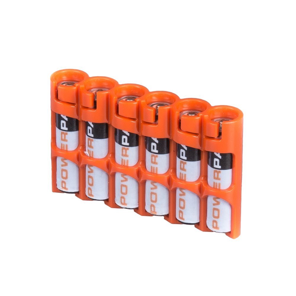 PowerPax 6 AAA Battery Caddy - Orange