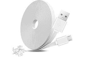 MOYEEL 40FT Flat Power Extension Cable Compatible with Wyze Cam/Wyze Cam Pan,Yi Camera,NestCam Indoor,Blink XT Camera,Charging Cord for Home Security Camera