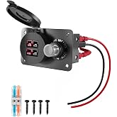 JVWKPU Double Anderson Power Pole Panel Mount with 50A Reset Switch | Double Anderson Power Pole Panel Mount with 50A Reset Switch