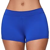 SUPRNOWA Boy Cut Low Rise Booty Shorts - Spandex Active Dance Yoga Workout Fitness Shorts for Women
