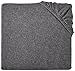 Amazon Basics 100% Cotton Jersey Fitted Baby Crib Sheet, Fits up to 6-Inch Mattress, 28 x 52 Inches, Dark Gray, Solid