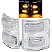 Restyling Factory Clear Lens Mirror Amber LED Light Kit Set 1 Pair Replacement for 2008-2016 Ford Super Duty F250+F350/F450/F550/F660 Factory OE Towing Mirror Turn Signal Light