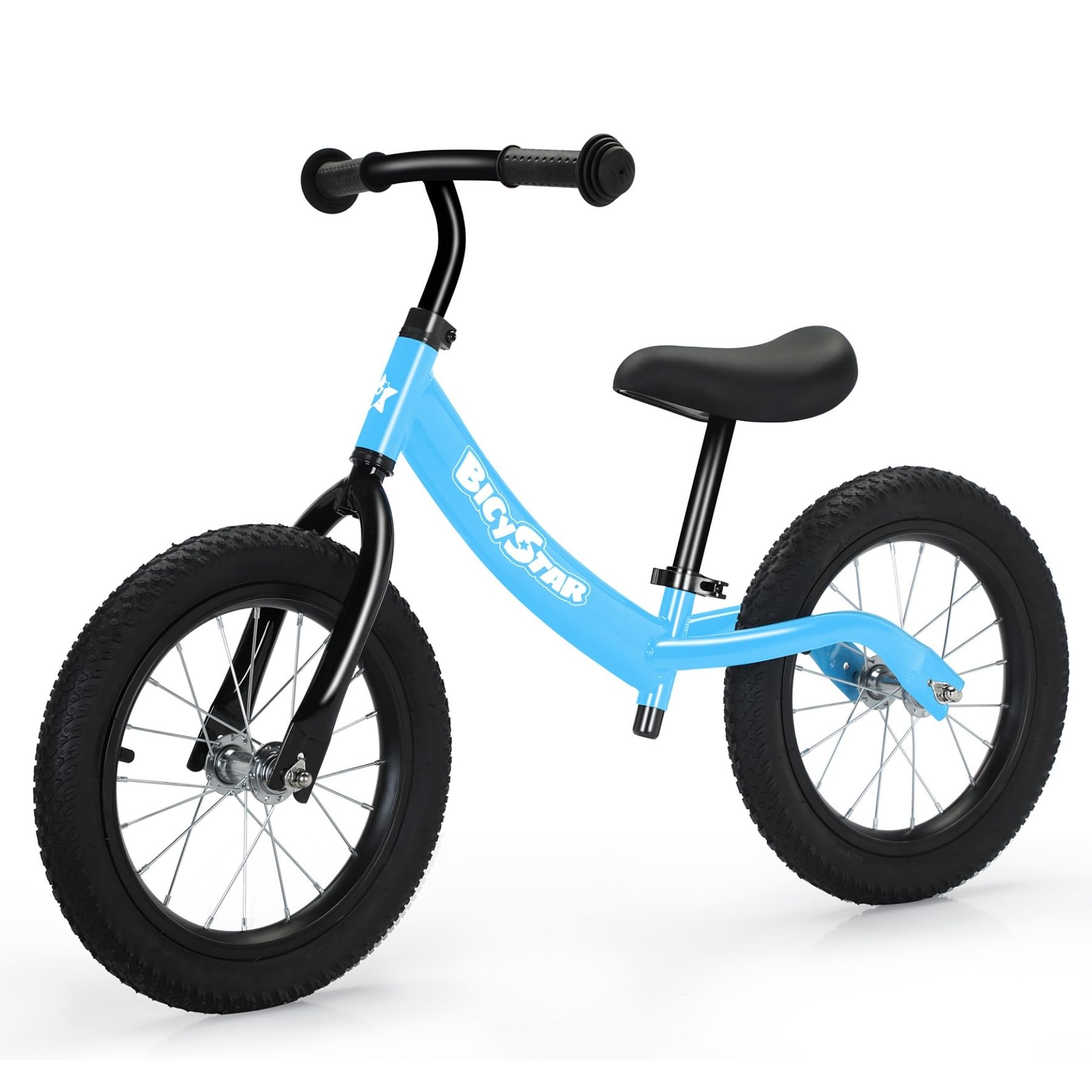 14 Inch Balance Bike for Kids 3-7 Year Old, Kids Bike with No Pedals, Air Rubber Tires, Adjustable Height, Foot Rest, Pedalless Kids Bicycle Boys, Girls