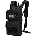 MoopGou Tactical Backpack for Men Lightweight Tactical Hydration Packs Hiking Daypack Molle Military Backpacks Fishing Rucksack for Cycling, Running, Hunting - Black