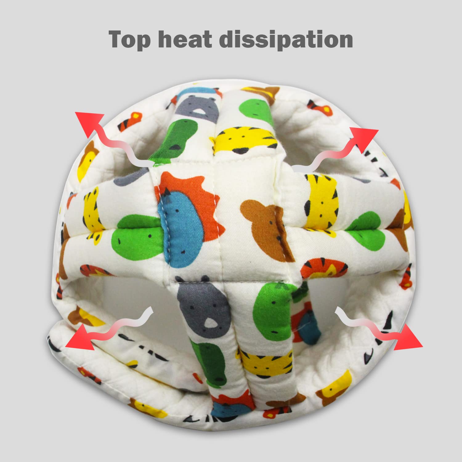 Baby Head Protector Baby Helmet for Crawling Walking, No Bumps Safety Head Adjustable Protective Cap for Walking, Playing (Animals)