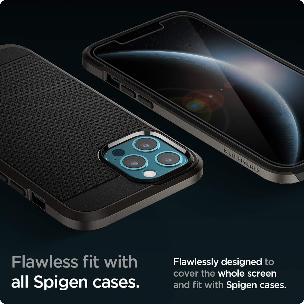 Spigen Tempered Glass Screen Protector [Glas.tR EZ Fit] designed for iPhone 12 Pro Max (2020) [6.7 inch] [Case Friendly] - 2 Pack