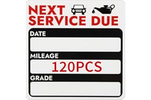 Mkobon 120 Pcs 2x2 Inches Oil Change Stickers, Next Service Due Sticker for Windshield, Strong Adhesion and No Residue, Clear Decals Labels for Car Auto Vehicles Window