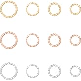UNICRAFTALE About 72pcs 3 Colors Twisted Jumps Rings 4 Sizes Stainless Steel Open Jump Rings Connectors Jewelry O Rings for Jewelry Making and Necklace Repair 6-10mm