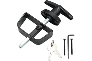 Qlvily Shed Door Latch T-Handle Lock Kit with 2 Keys, Shed Door Lock, Storage Barn Shed Lock, 4½" Stem