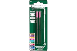 Monteverde Ballpoint Refill to Fit Cross Ballpoint Pens, Medium Point, Soft Roll, Pink, 2-Pack (C132PK)