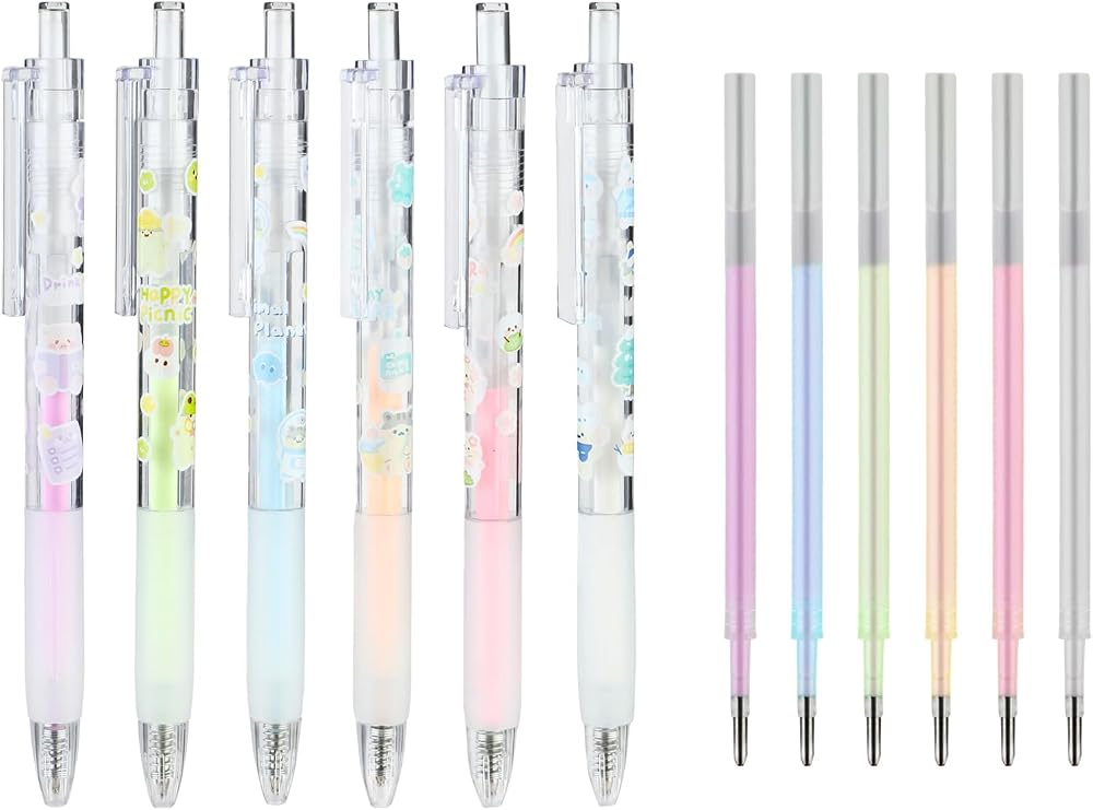 Bewudy 6 Pcs Quick Dry Glue Pens with Refill, Fine Point Adhesive Pens for Card