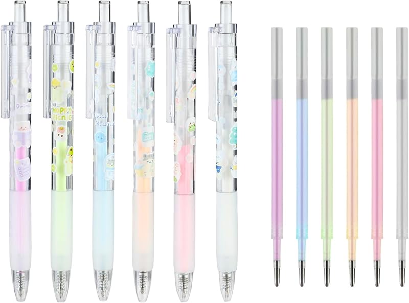 Bewudy 6 Pcs Quick Dry Glue Pens with Refill, Fine Point Adhesive Pens for Card