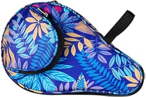 BAOZOON Table Tennis Racket Case Cover Ping Pong Paddle Carry Bag with Ball Storage Pocket to Hold 2 Paddles 5 Balls