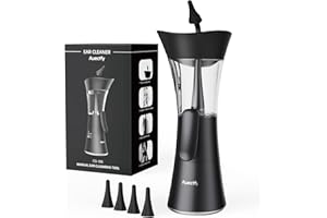 AUECTFY Manual Ear Wax Removal Kit - One-Hand Control Ear Cleaner Tool, Easy to Use Ear Irrigation Flushing System with Soft Silicone Tip for Effective & Safe to Clean Ear Built Up Wax Home Use(Black)