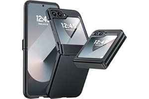 Vizvera for Samsung Galaxy Z Flip 6 Case, Hinge Cover Flip z 6 Case with Screen Protector Shockproof All-Inclusive Rugged Phone Cover Wireless Charging for Z Flip 6 5G (2024)-Matte Black