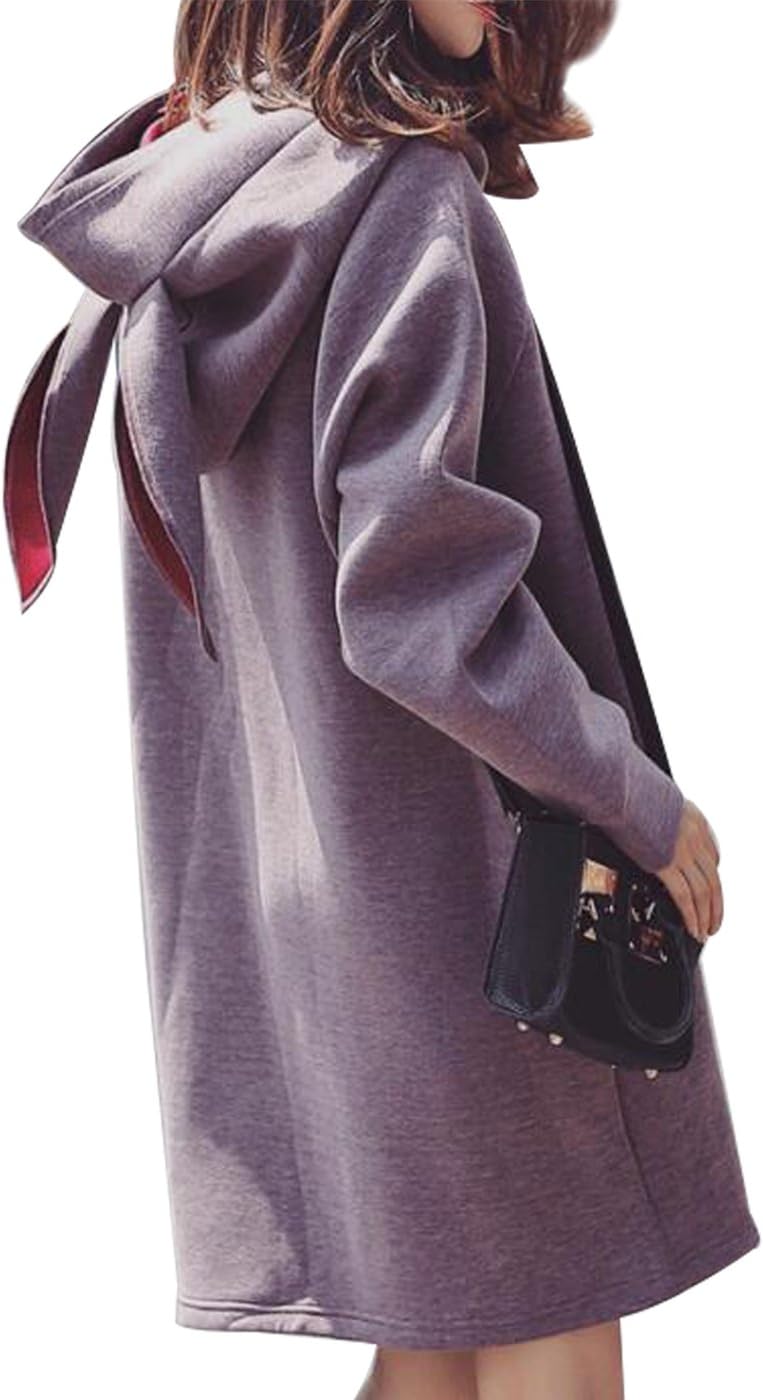 Women/Teen Girl/Student Harajuku Plus Size Rabbit Ears Hoodies Pocket Sweatshirt Hooded Coat