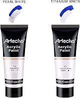 Artecho Titanium White Acrylic Paint 120ml Tubes Art Canvas Rock Wood Fabric view 4