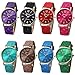Ikevan Fashion Women Geneva Roman Watch Lady Leather Band Analog Quartz Wrist Watch (White)