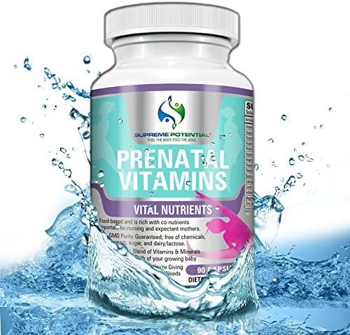 The Best Prenatal Vitamins on Amazon By Supreme Potential 3 month supply :: Whole-Food Based :: CONTAINS ABSOLUTELY NO -sugar, lactose/dairy, wheat, GMOs, gluten or yeast! by Supreme Potential
