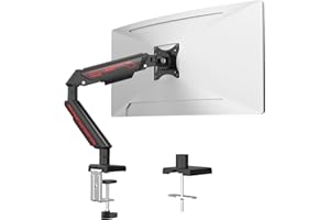 Fydeamer Monitor Arm, Gas Spring Monitor Stand for 17-35 Inch Screens up to 24.3 lbs, Adjustable Monitor Mount with C-Clamp &