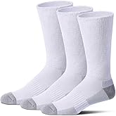 Diabetic Socks for Men & Women – Viscose from Bamboo Crew Socks, Non-Binding, Cushioned Athletic for Sensitive Feet, 3 Pairs