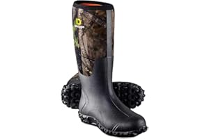 D DRYCODE Work Boots for Men with Steel Shank, Waterproof Rubber Boots, Warm 6mm Neoprene Anti Slip Durable Rain Boots, Black, Size 5-14