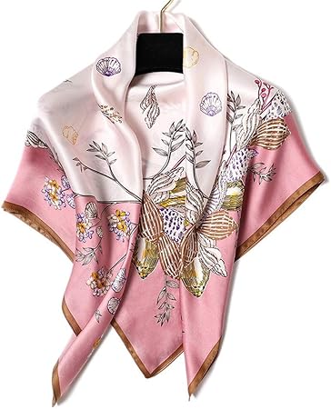 Damen Schal Großer Quadratischer Satinschal-Strandverpackungs