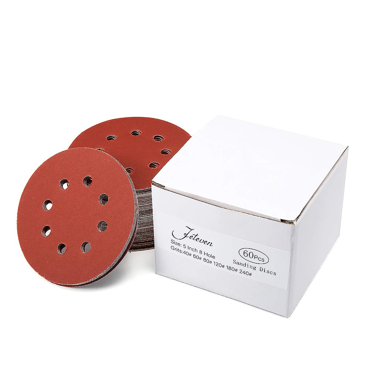 60 Jeteven Pcs Sandpapers Grit 40240 Pads Sanding Loop and Hook