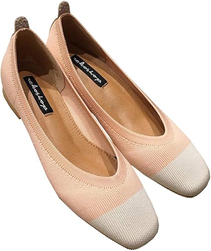 Amazon パンプス 婦人靴 レディース ぺたんこ 編む スクエアトゥ フラットシューズ 歩きやすい 疲れにくい 柔らかい オシャレ 軽量 美脚 通学 通勤 二次会 旅行 スリッポン 3色選べる 22 5 24 5cm パンプス