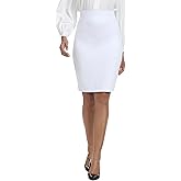 iChosy Women's Stretchy Knee Length High Waist Work Business Bodycon Midi Ponte Pencil Skirt