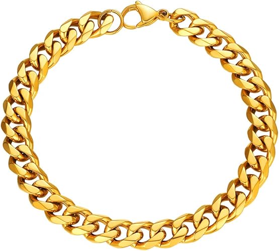 Amazon Prosteel 18金メッキ 喜平ブレスレット メンズ 9mm 21センチ ブレスレットチェーン ゴールド 太め アレルギー対応 ヒップホップ アクセサリー ブレスレット 通販