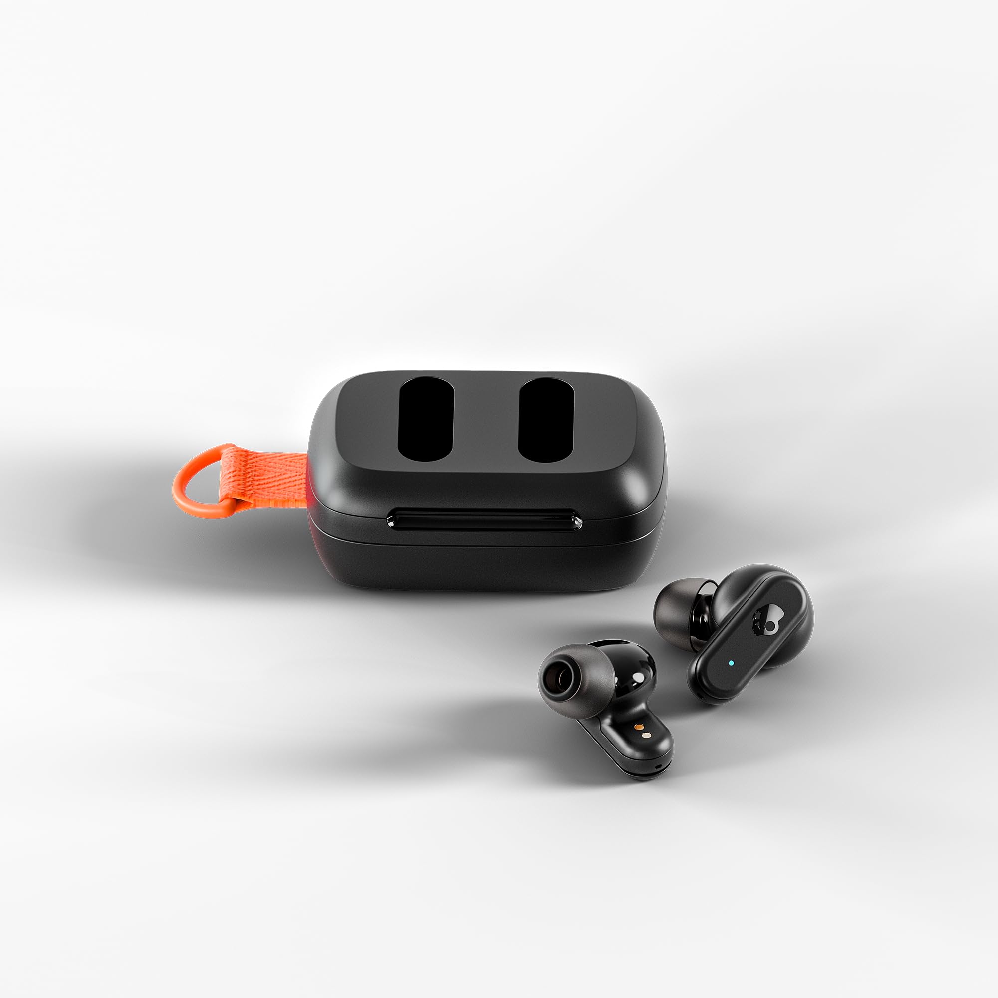 Skullcandy Dime 3 Wireless Earbuds, Bluetooth Headphones, Noise Isolating Fit, Up to 20 Hours Battery, Microphone for iPhone Android, Easy Carry with Integrated Lanyard - True Black