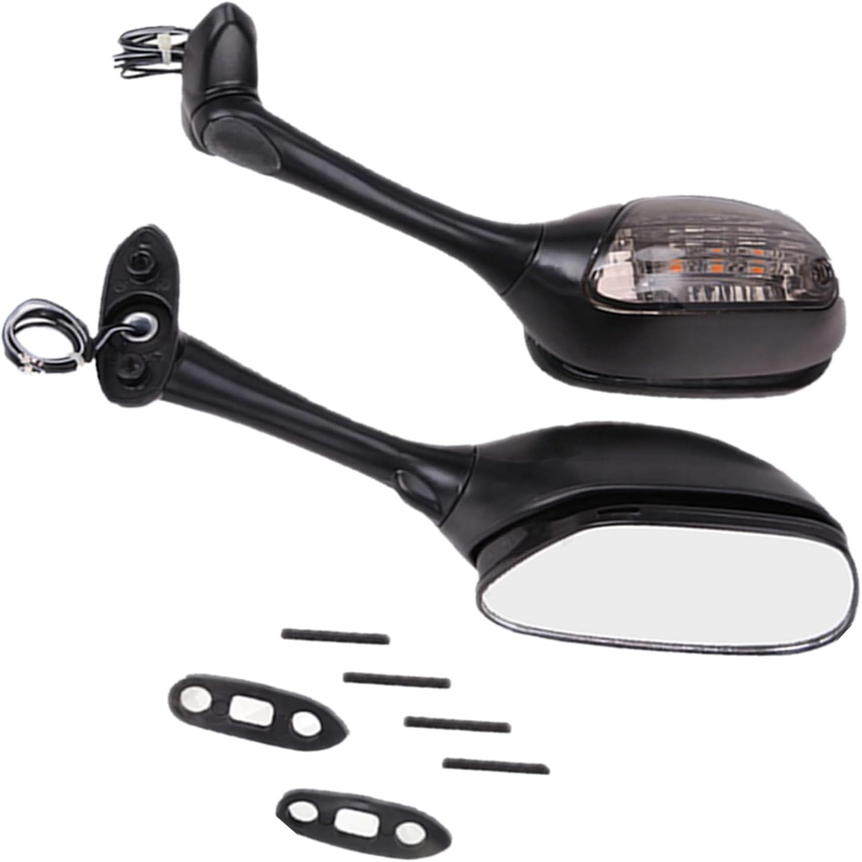 Photo 1 of Black Rear View Mirrors Smoke Turn Signals Replacement for Suzuki GSXR 600 750 1000 2005-2015