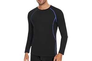 SIMIYA Mens Thermals Long Sleeve Undershirt Warm Fleece Lined Base Layer Thermal Tops Long John Shirts for Men