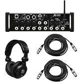 Behringer X Air XR12 12-In Digital Mixer with 4 Programmable MIDAS Preamps, Bundle with Turnstile Audio Headphones, 2x 25' XLR Microphone Cable