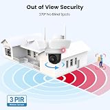 aosu Floodlight Security Camera Outdoor 3K UHD 360 PTZ 2.4GHz WiFi view 3