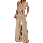 PRETTYGARDEN Women's Summer 2 Piece Outfits 2026 Cap Sleeve V Neck Belted Crop Tops Wide Leg Pant Sets Casual Tracksuit