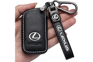 Fortunlla Leather Key Cover Holder Key Fob cover Replacement for Lexus 2012 2013 2016 2014 2015 ES250 GS350 ES350 GS450 NX300 ES300H Smart Remote Key Case Accessories (4 Buttons)