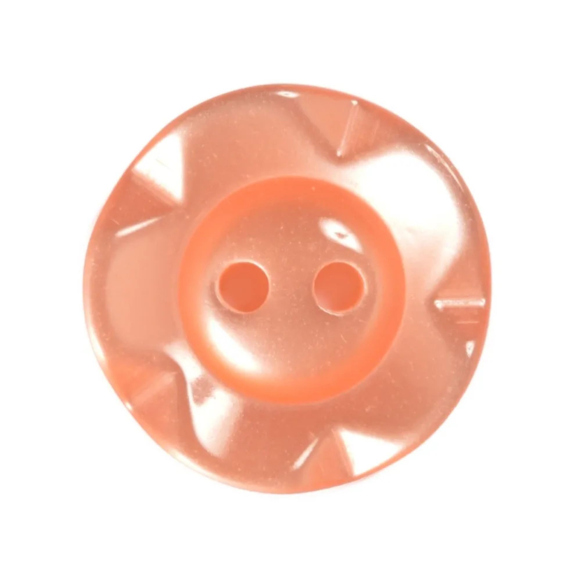 Fruit Gum Baby Buttons, 2 Hole Dished Polyester Buttons, Peach 16mm (26L) - 10 Buttons per Pack, Ideal for Baby Clothing, Crafts, and DIY Projects
