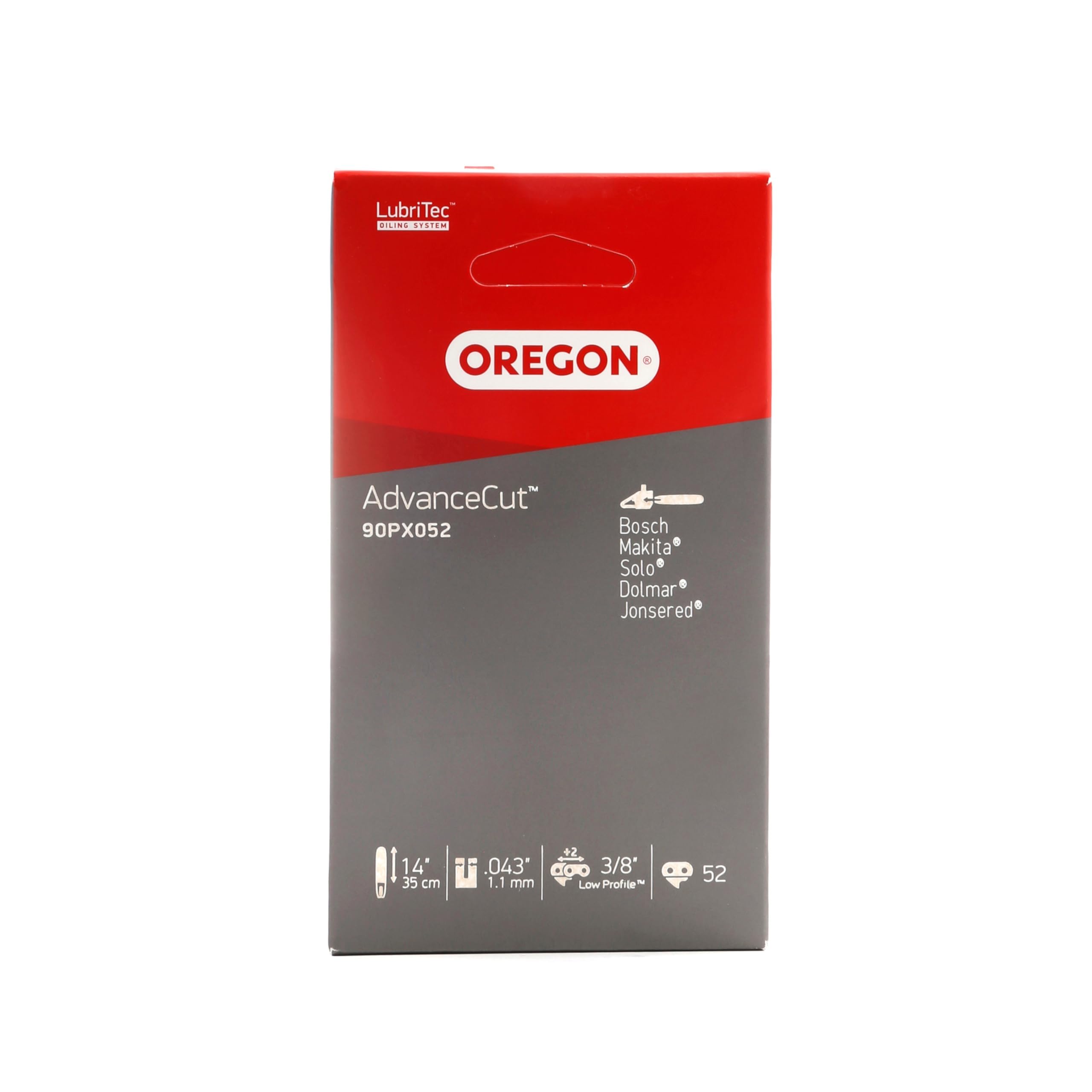 Oregon AdvanceCut Chainsaw Chain for 14-Inch (35cm) Bar -52 Drive Links – fits Bosch, Karcher, Husqvarna, Makita and more (90PX052E)