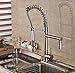 Rozin® Deck Mount Single Hole Kitchen Sink Faucet LED Light Pull Down Sprayer Mixer Tap Brushed Nickel