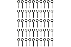 Metal Fishing Bait Screws 15mm, Stainless Steel Black Boilie Screw Rig Terminal Tackle with Oval or Round Loop Link for AntiE