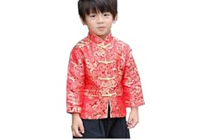 SZCQ Little Boys Dragon Tang Coat Long Sleeve Chinese Clothing Children Costumes Boy Jackets Outfit Tops